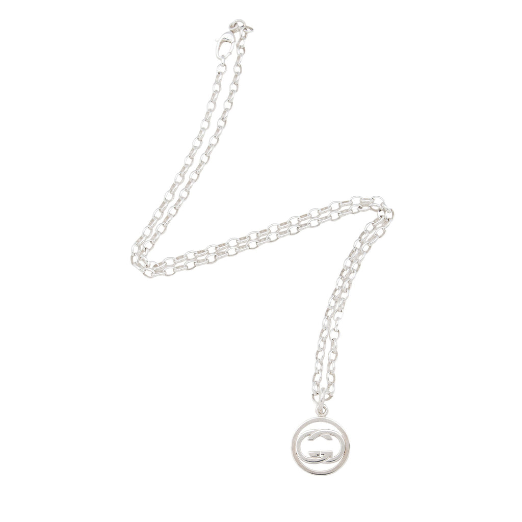 Gucci Sterling Silver Interlocking GG Necklace (SHF-nriOUx)