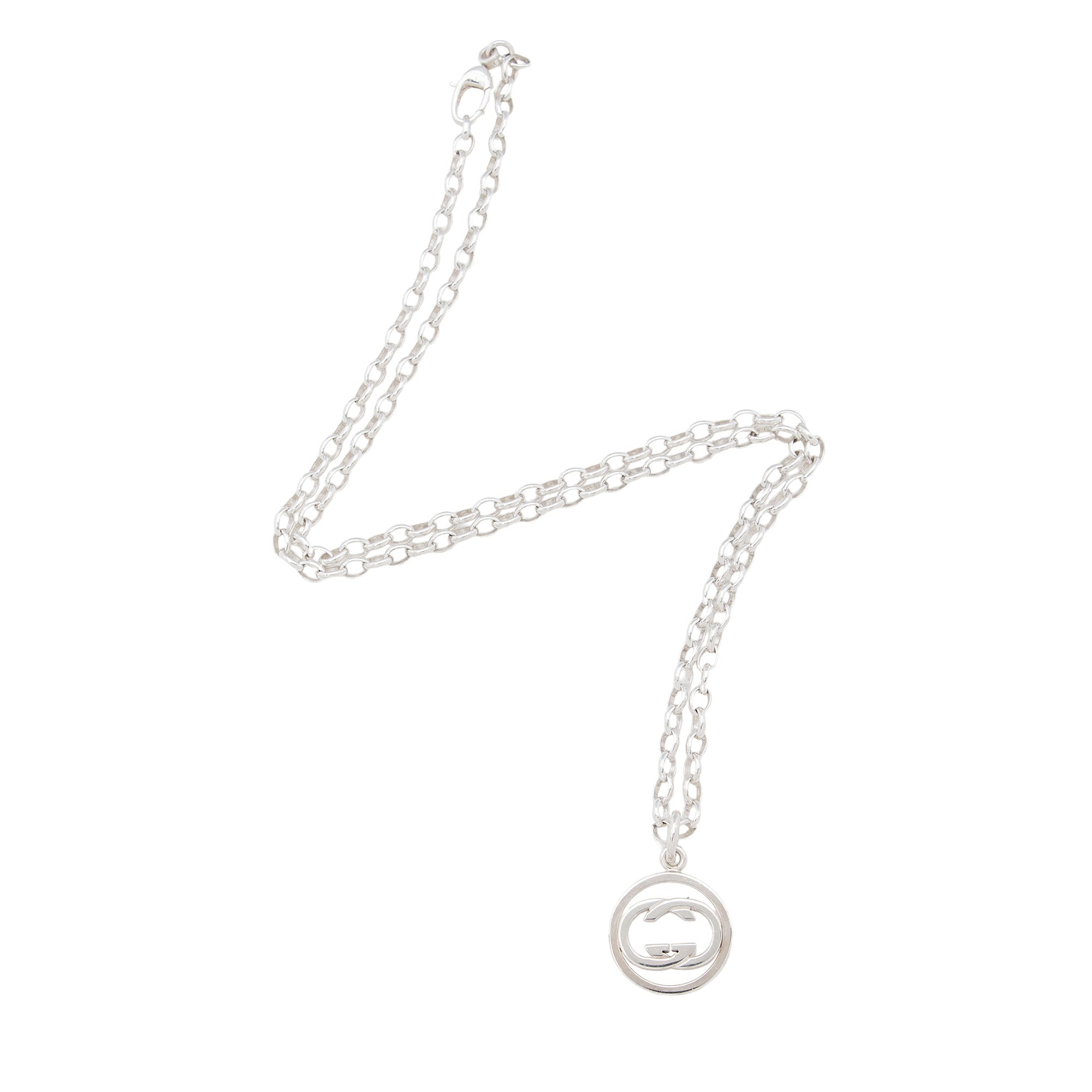 Gucci Sterling Silver Interlocking GG Necklace (SHF-nriOUx)