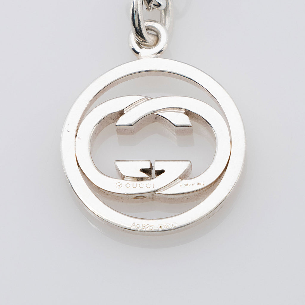Gucci Sterling Silver Interlocking GG Necklace (SHF-nriOUx)