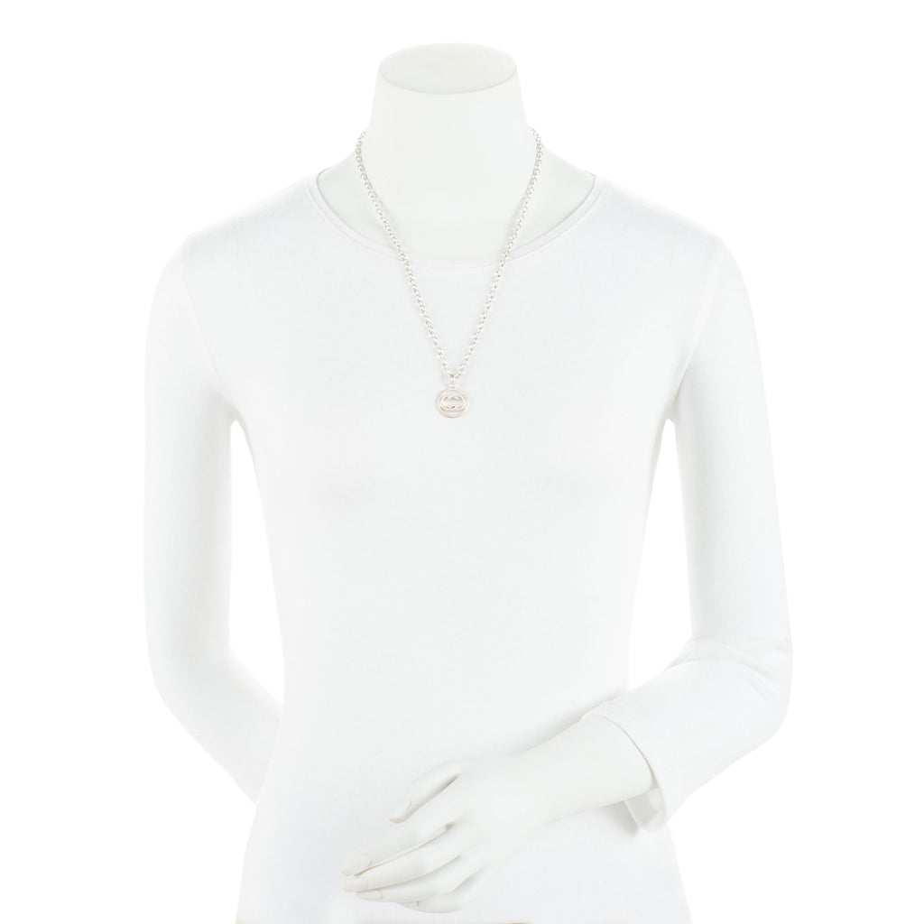 Gucci Sterling Silver Interlocking GG Necklace (SHF-nriOUx)