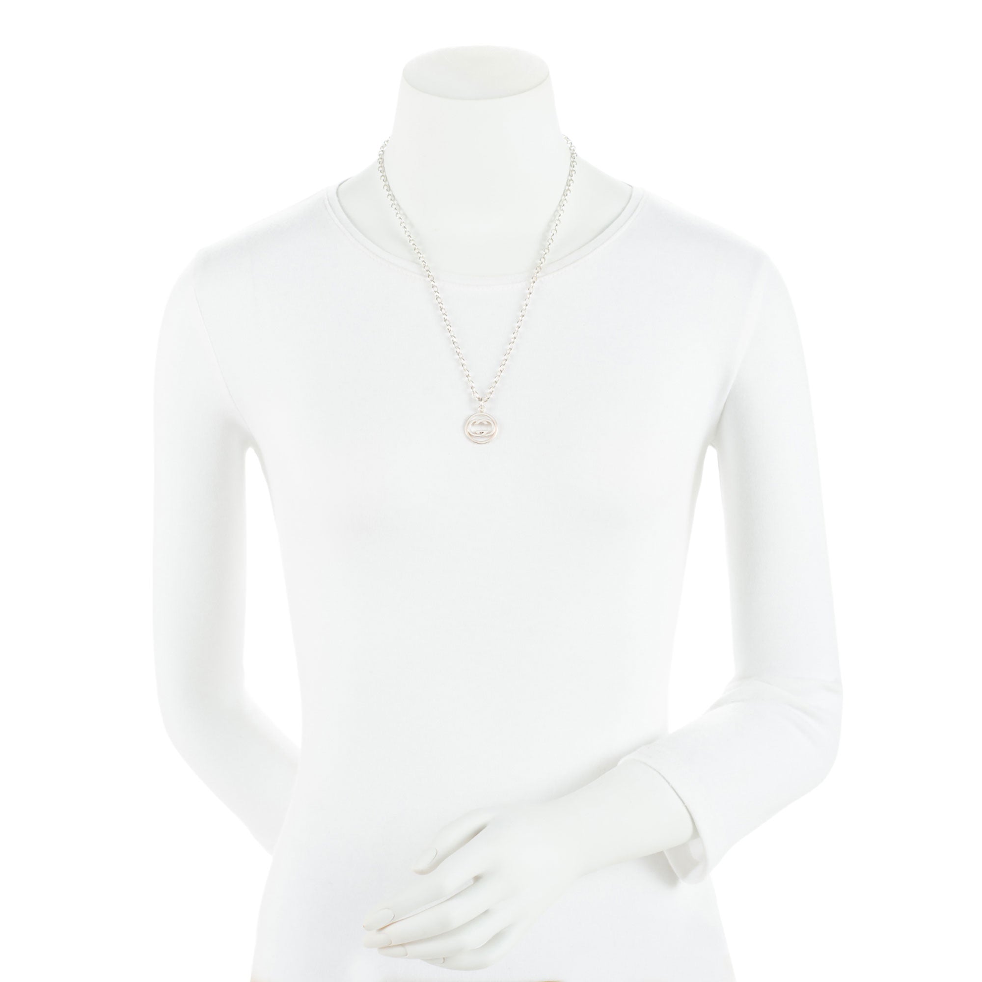 Gucci Sterling Silver Interlocking GG Necklace (SHF-nriOUx)