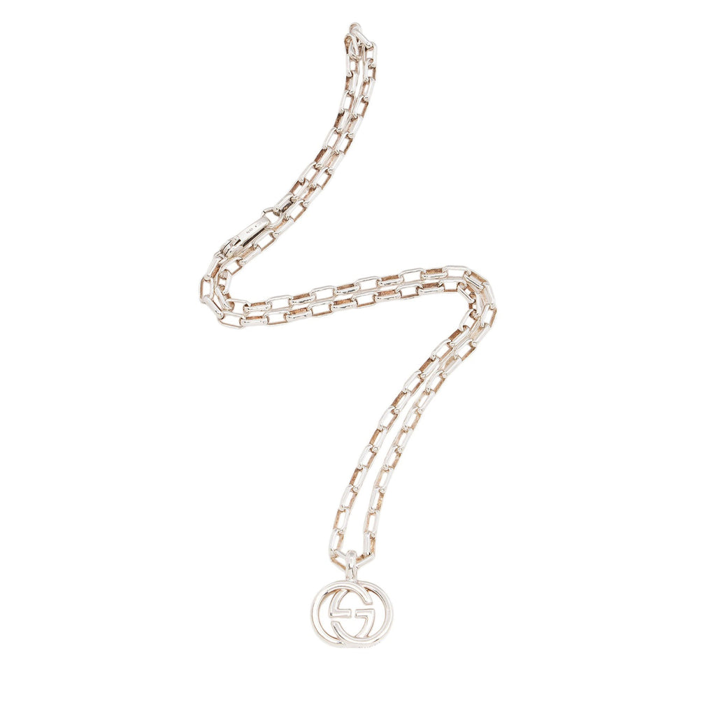 Gucci Sterling Silver Interlocking GG Necklace