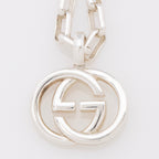 Gucci Sterling Silver Interlocking GG Pendant Necklace (SHF-22401)