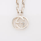 Gucci Sterling Silver Interlocking GG Pendant Necklace (SHF-tsIFyV)