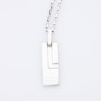 Gucci Sterling Silver Logo Plate Chain Link Necklace
