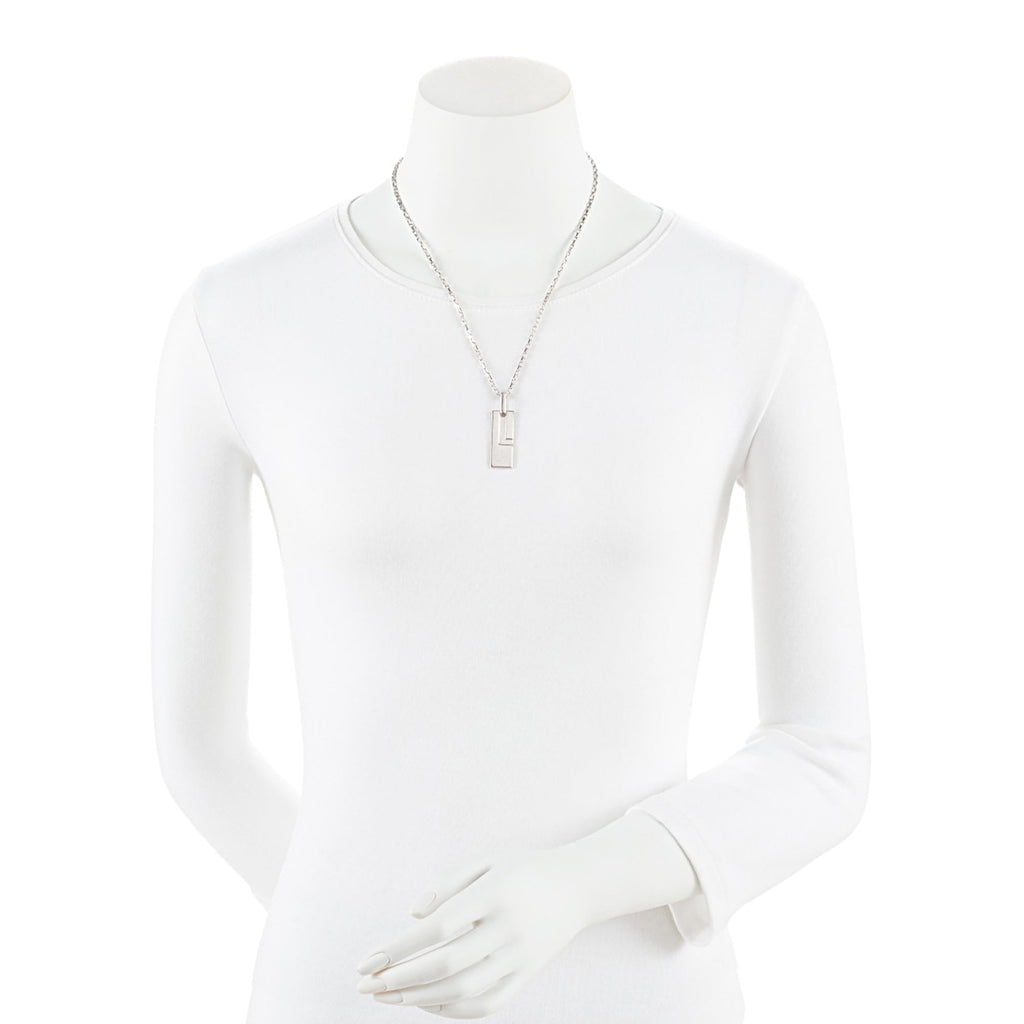 Gucci Sterling Silver Logo Plate Chain Link Necklace