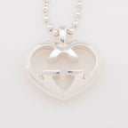 Gucci Sterling Silver Love Britt Heart Necklace (SHF-j4mZmc)
