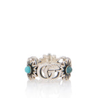 Gucci Sterling Silver Mother Of Pearl GG Marmont Ring - Size 6 - FINAL SALE (SHF-bM0yDd)
