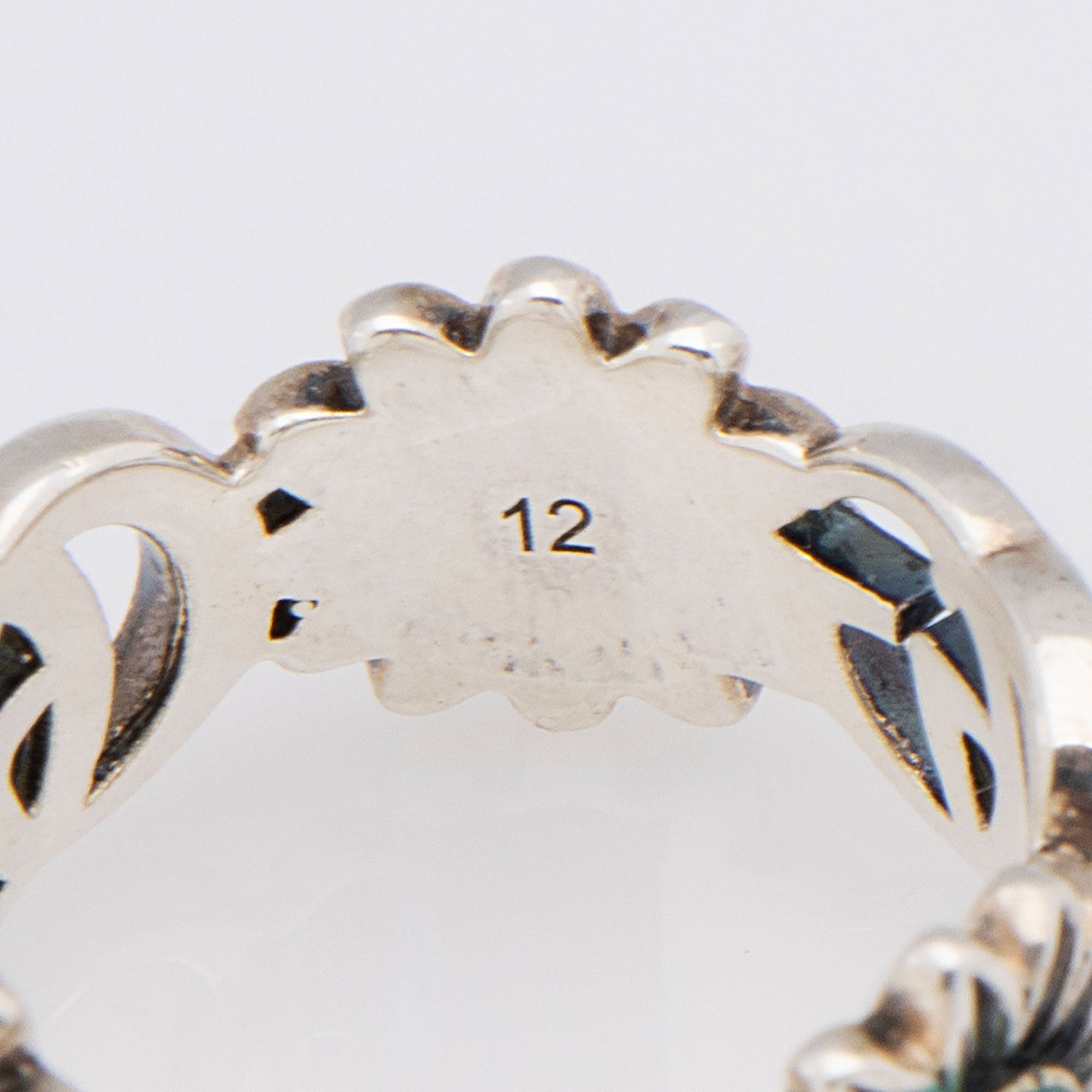 Gucci Sterling Silver Mother Of Pearl GG Marmont Ring - Size 6 - FINAL SALE (SHF-bM0yDd)