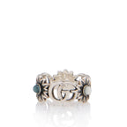 Gucci Sterling Silver Mother Of Pearl GG Marmont Ring - Size 6 - FINAL SALE (SHF-bM0yDd)