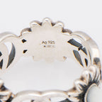 Gucci Sterling Silver Mother Of Pearl GG Marmont Ring - Size 6 - FINAL SALE (SHF-bM0yDd)