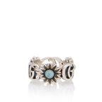 Gucci Sterling Silver Mother Of Pearl GG Marmont Ring - Size 6 - FINAL SALE (SHF-bM0yDd)