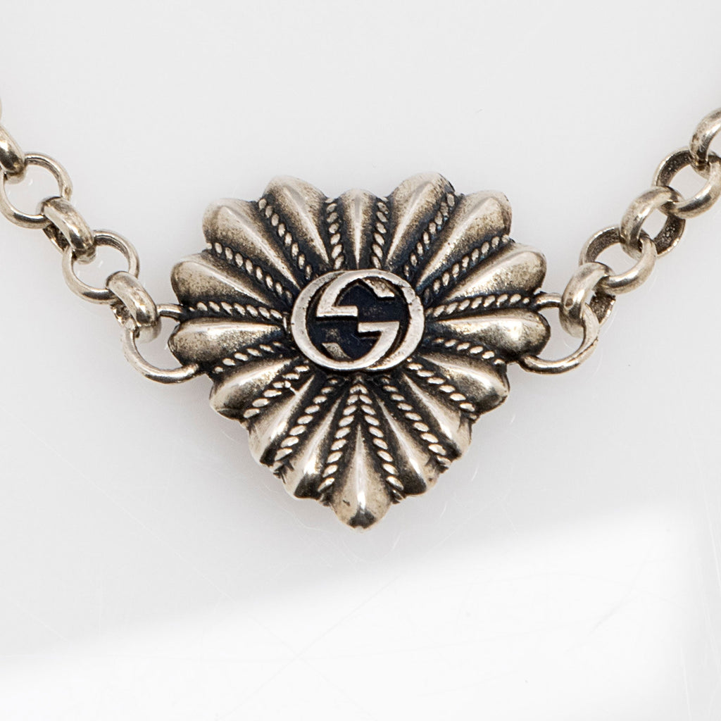 Gucci Sterling Silver Mother Of Pearl Interlocking G Bracelet