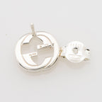 Gucci Sterling Silver Running G Stud Earrings
