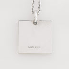 Gucci Sterling Silver Square Logo Pendant Necklace