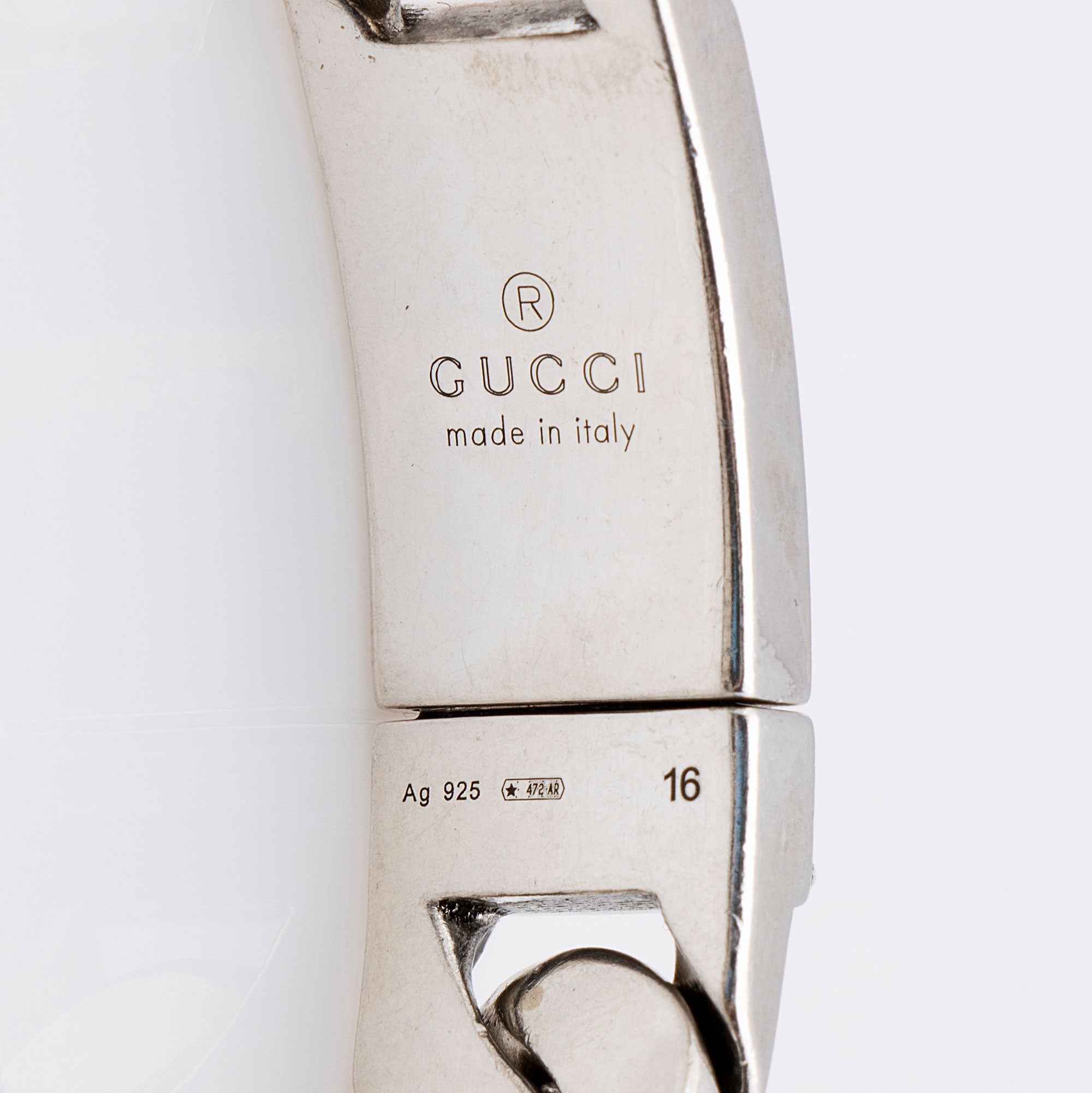 Gucci Sterling Silver Tiger Head Link Bracelet