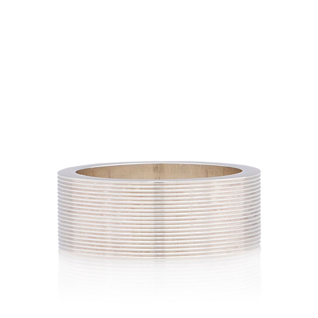 Gucci Sterling Silver Trademark Ring - Size 6 3/4