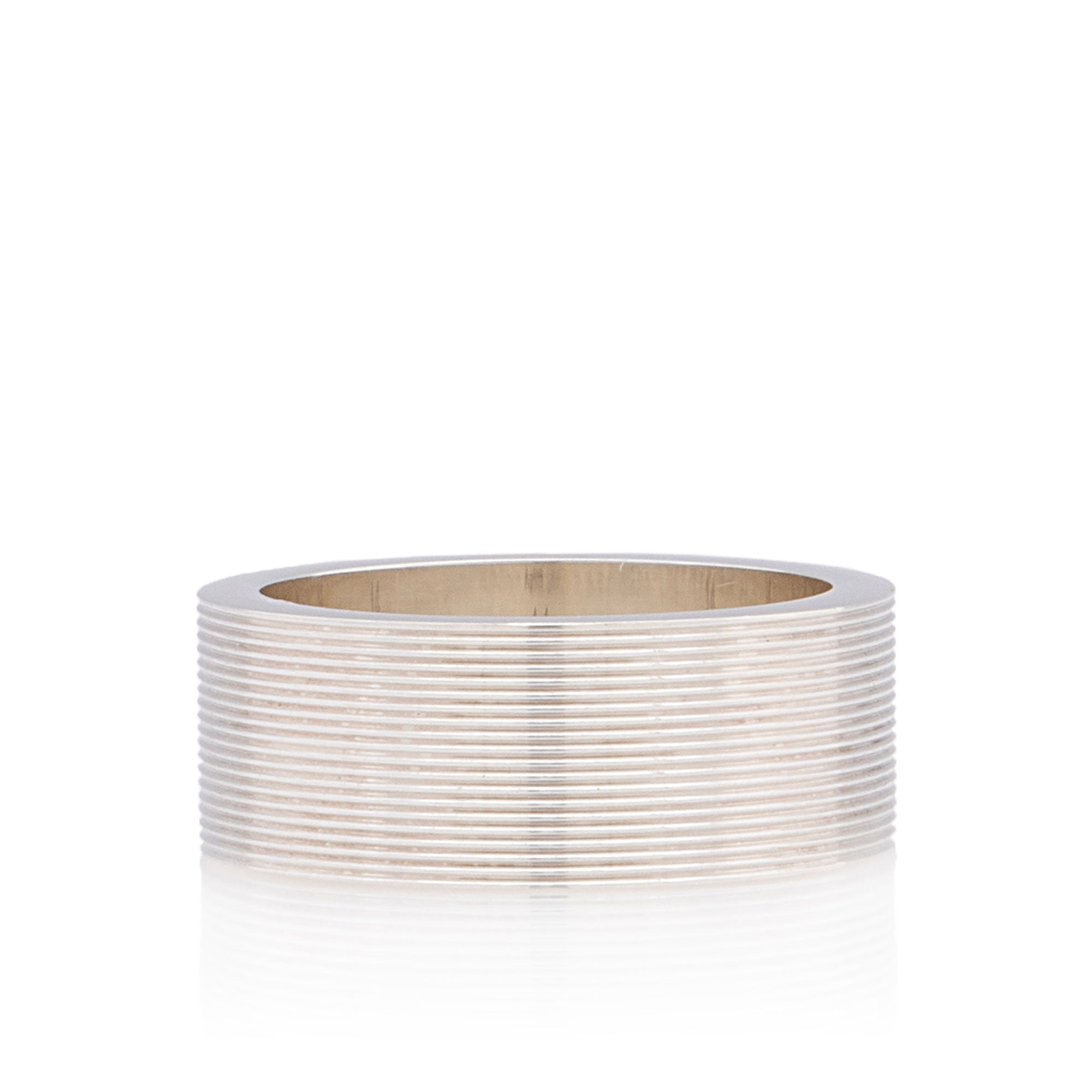 Gucci Sterling Silver Trademark Ring - Size 6 3/4