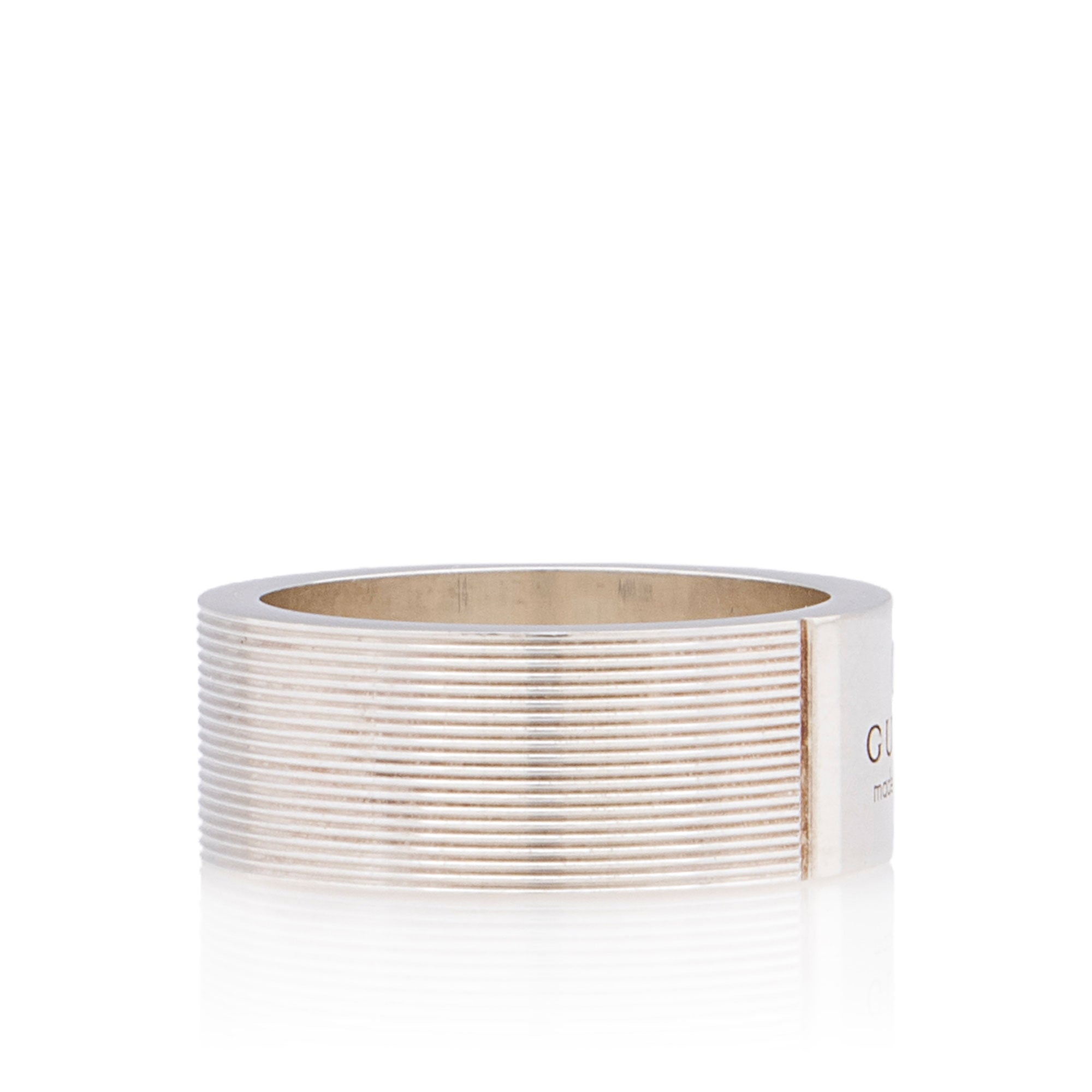 Gucci Sterling Silver Trademark Ring - Size 6 3/4