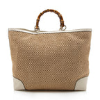 Gucci Straw Bamboo Top Handle Satchel (SHF-15470)