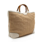 Gucci Straw Bamboo Top Handle Satchel (SHF-15470)