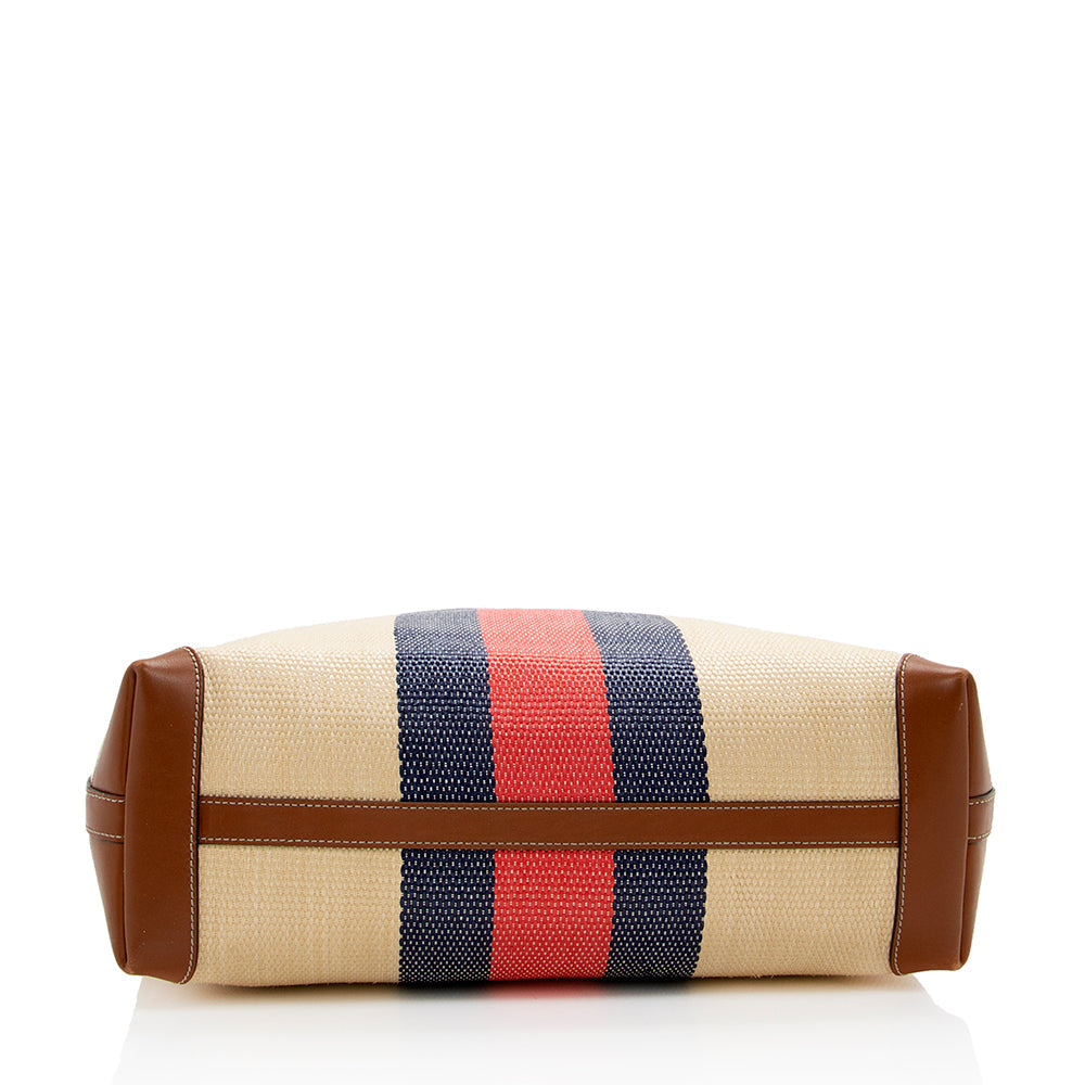 Gucci Straw Web Tote (SHF-15973)