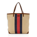 Gucci Straw Web Tote (SHF-15973)