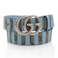 Gucci Striped GG Supreme GG Marmont Thin Belt - Size 30 / 75 (SHF-LKb9Q5)