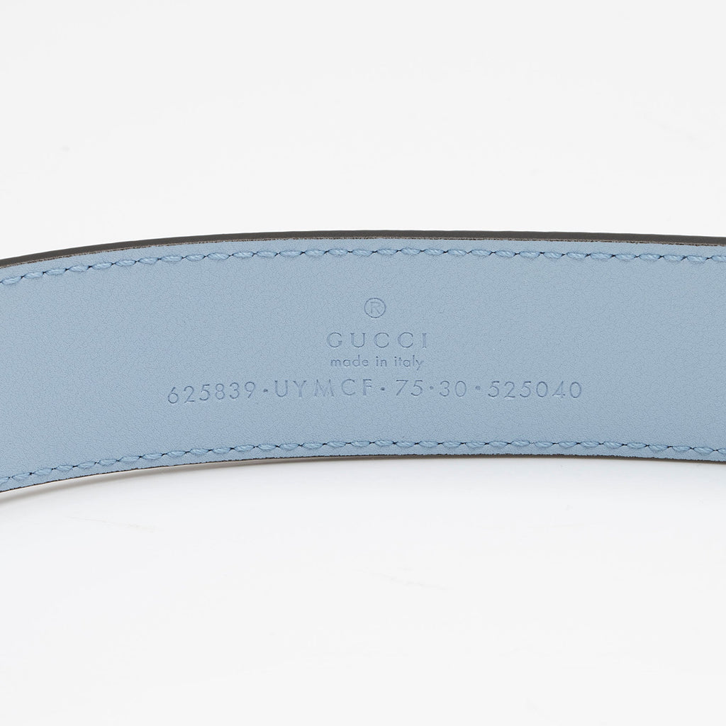 Gucci Striped GG Supreme GG Marmont Thin Belt - Size 30 / 75 (SHF-LKb9Q5)