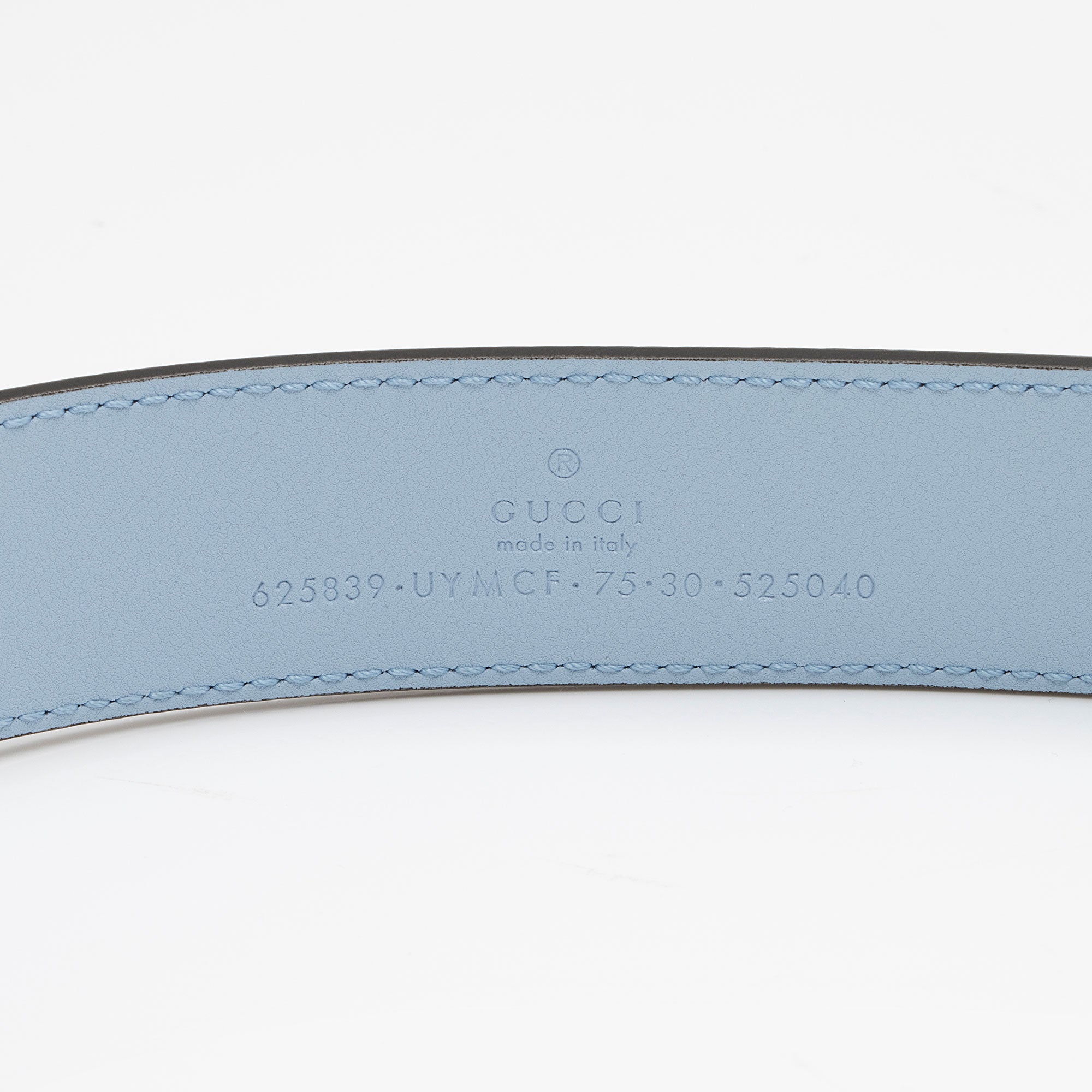 Gucci Striped GG Supreme GG Marmont Thin Belt - Size 30 / 75 (SHF-LKb9Q5)