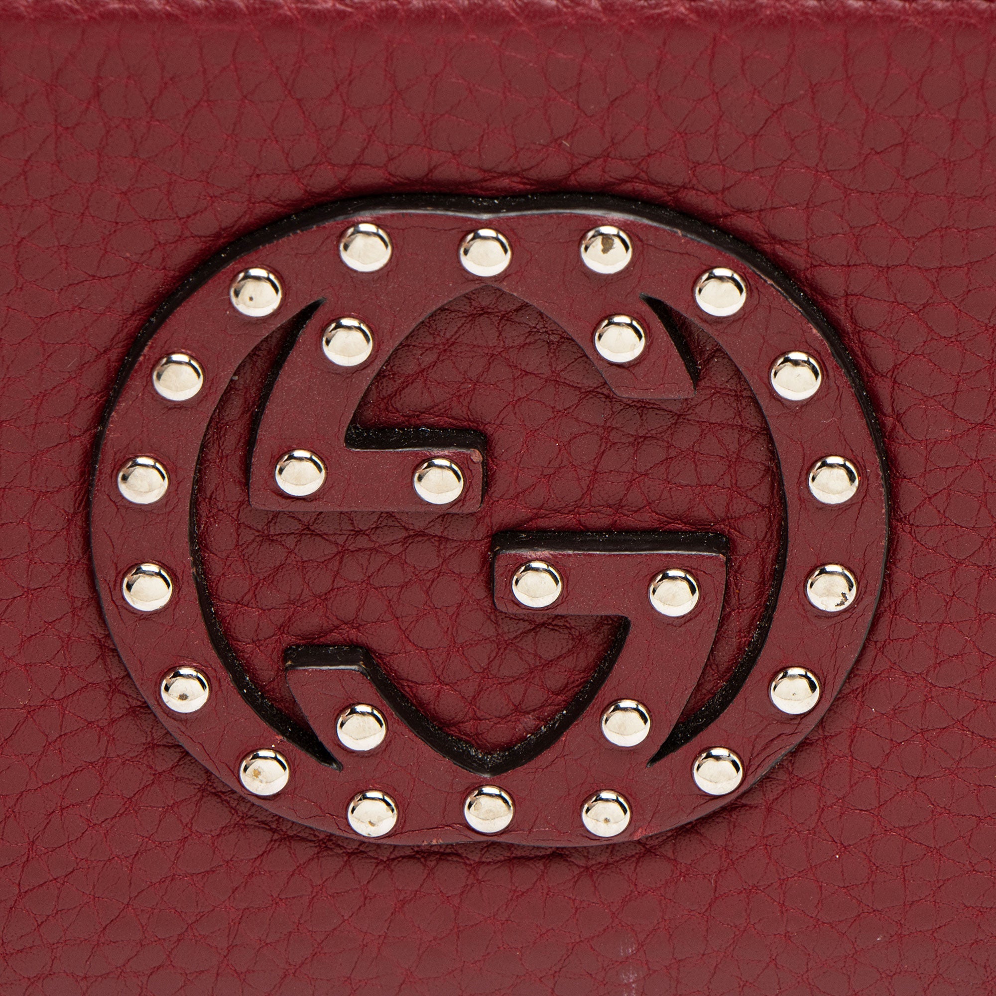 Gucci Studded Leather Soho Zip Around Wallet