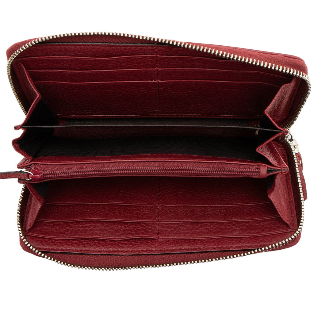 Gucci Studded Leather Soho Zip Around Wallet