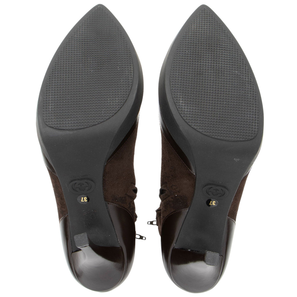 Gucci Suede Platform Ankle Boots - Size 7 / 37