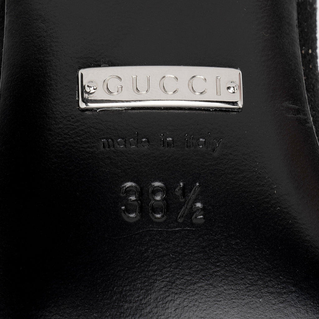 Gucci Suede Crystal Mallory Sandals - Size 8.5 / 38.5