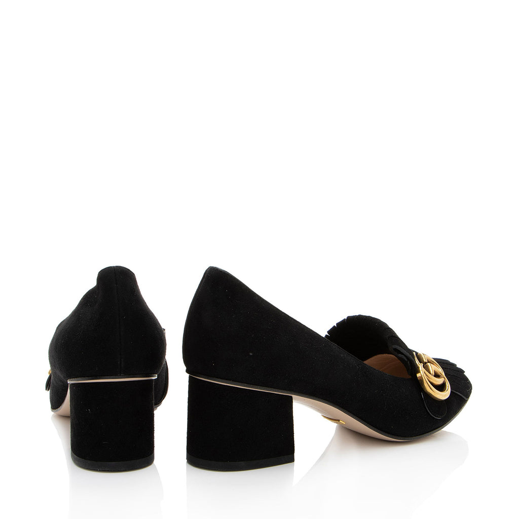 Gucci Suede GG Marmont Pumps - Size 8 / 38 (SHF-rhKAsc)