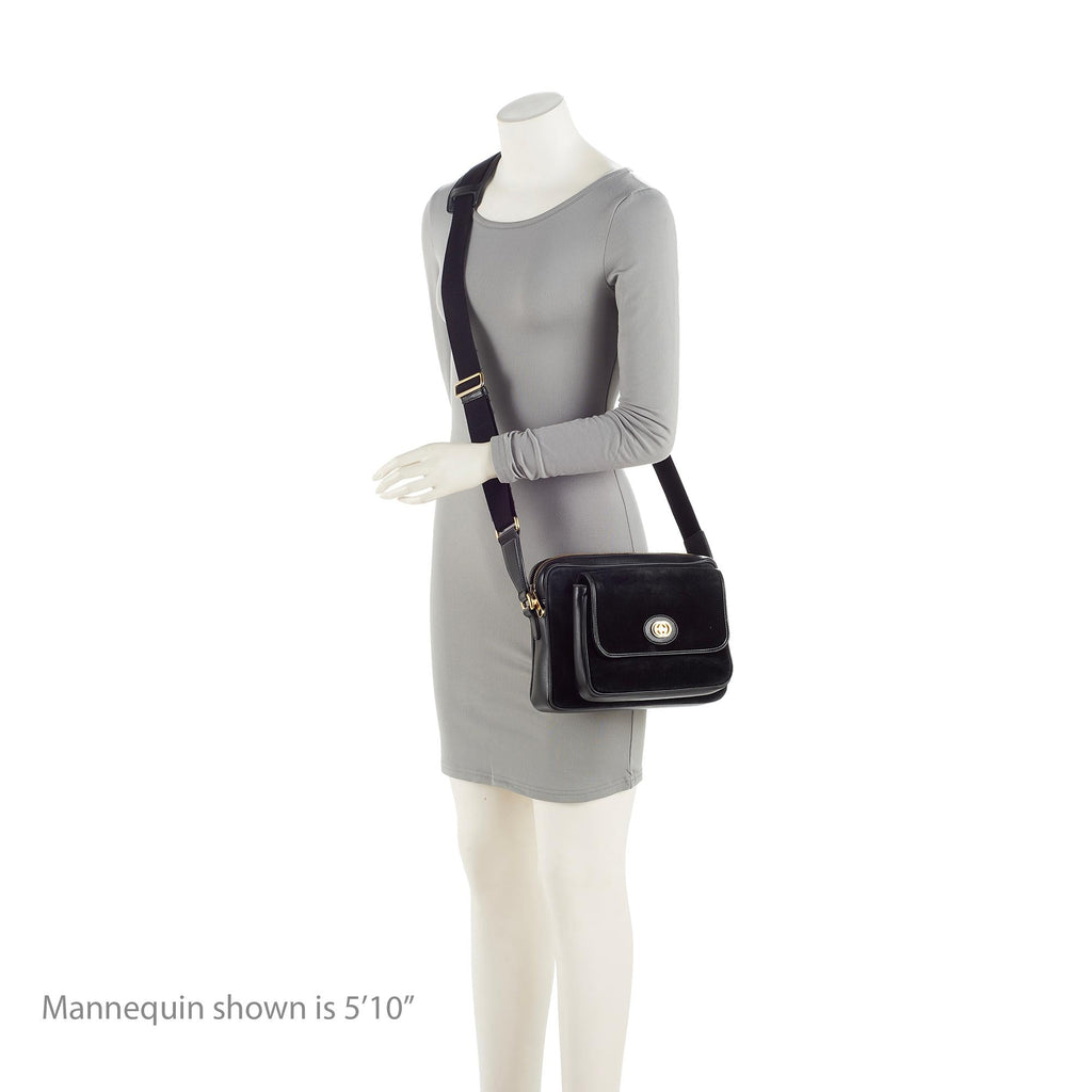 Gucci Suede Interlocking G Morpheus Messenger Bag (SHF-23645)