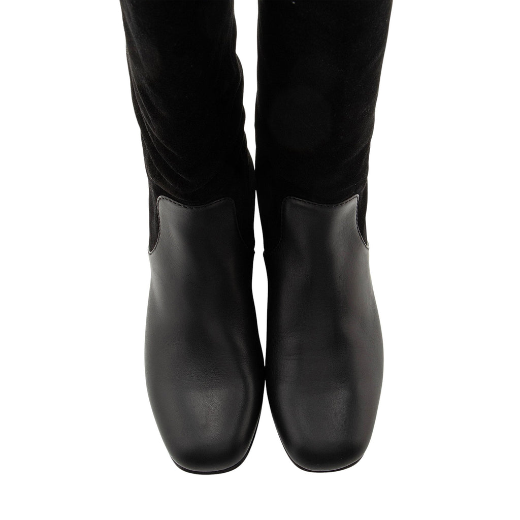 Gucci Suede Leather Bamboo Heel Knee High Boots - Size 6 / 36