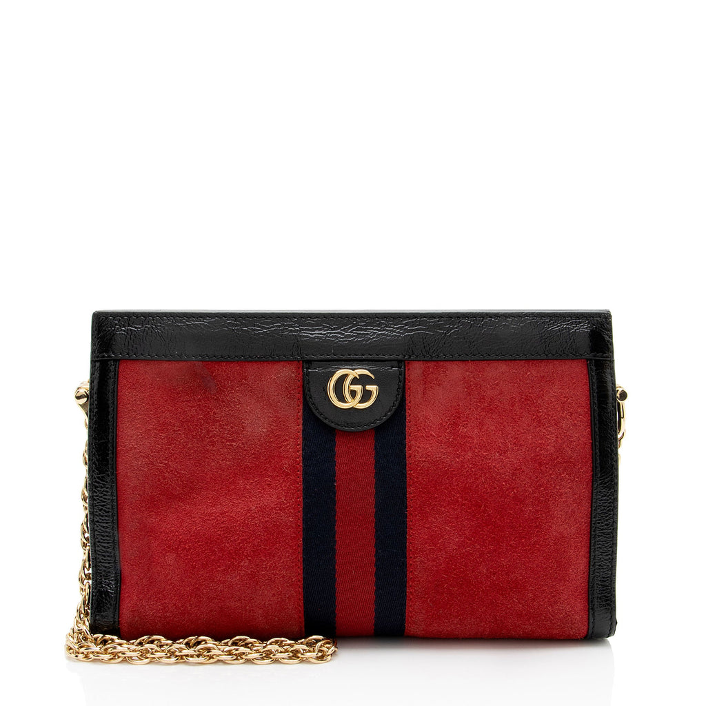 Gucci Suede Ophidia Medium Chain Shoulder Bag