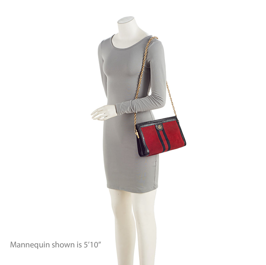 Gucci Suede Ophidia Medium Chain Shoulder Bag