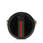 Gucci Suede Ophidia Round Mini Shoulder Bag