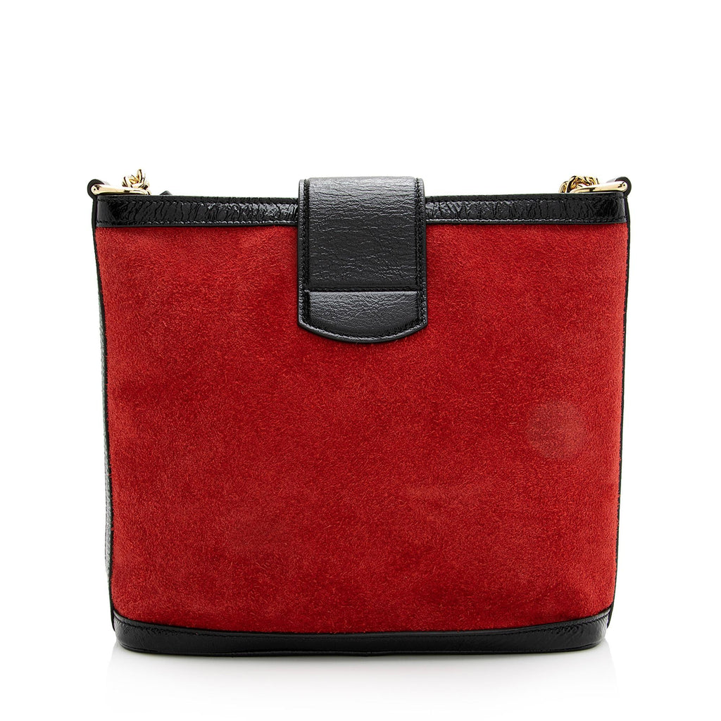 Gucci Suede Patent Leather Dionysus Medium Bucket Bag (SHF-22441)