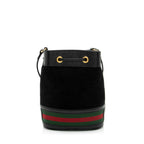 Gucci Suede Patent Leather Ophidia Mini Bucket Bag (SHF-2h2Hru)