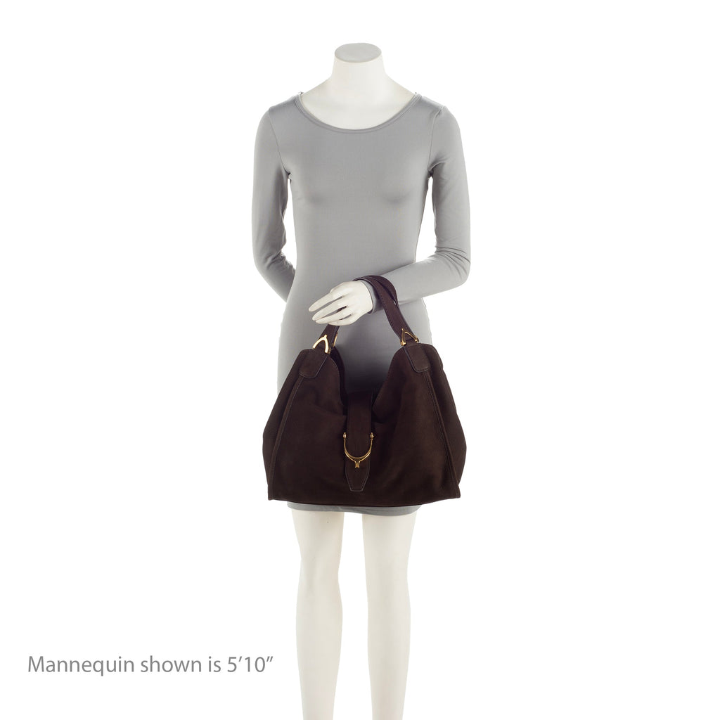 Gucci Suede Stirrup Tote (SHF-XdZ15l)