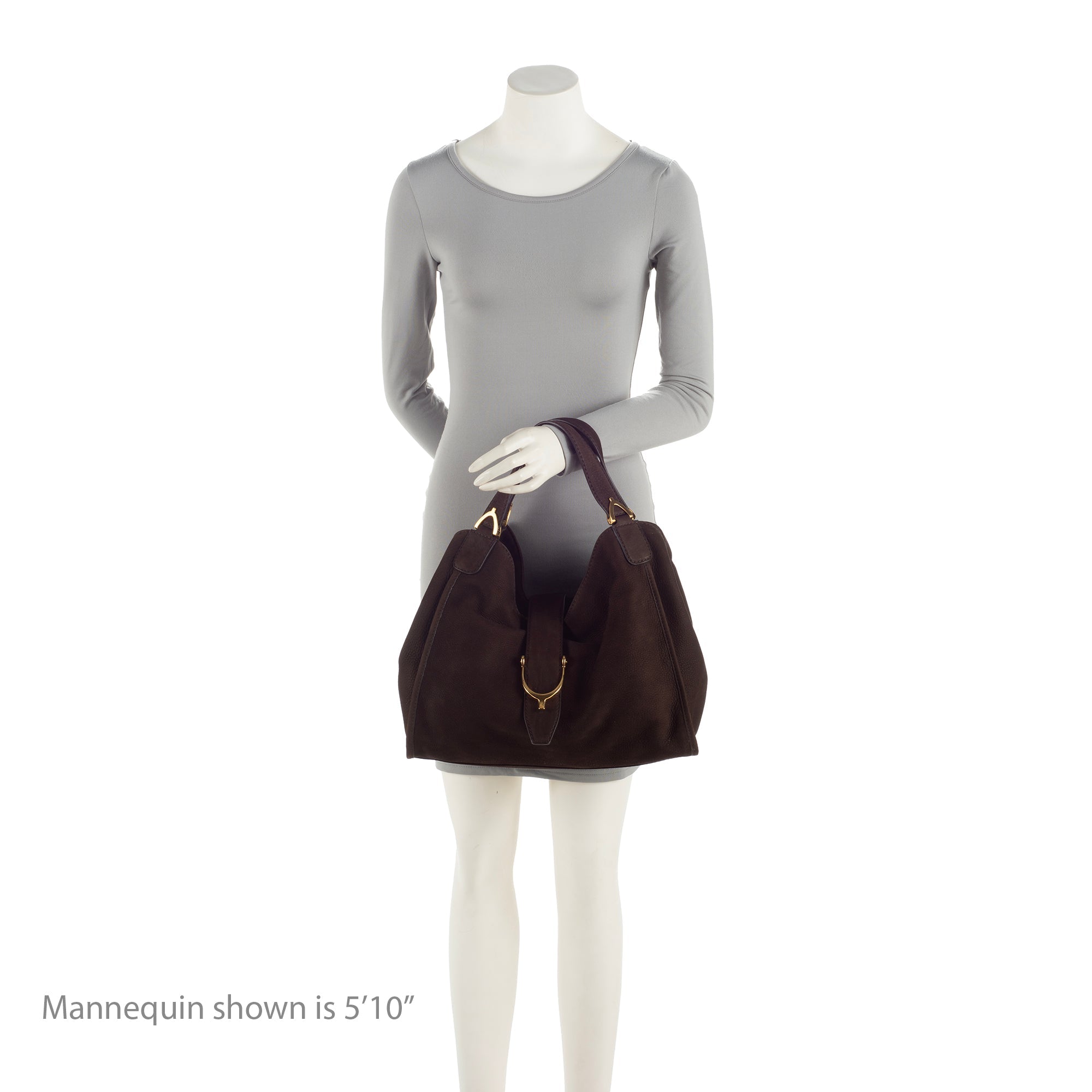 Gucci Suede Stirrup Tote (SHF-XdZ15l)