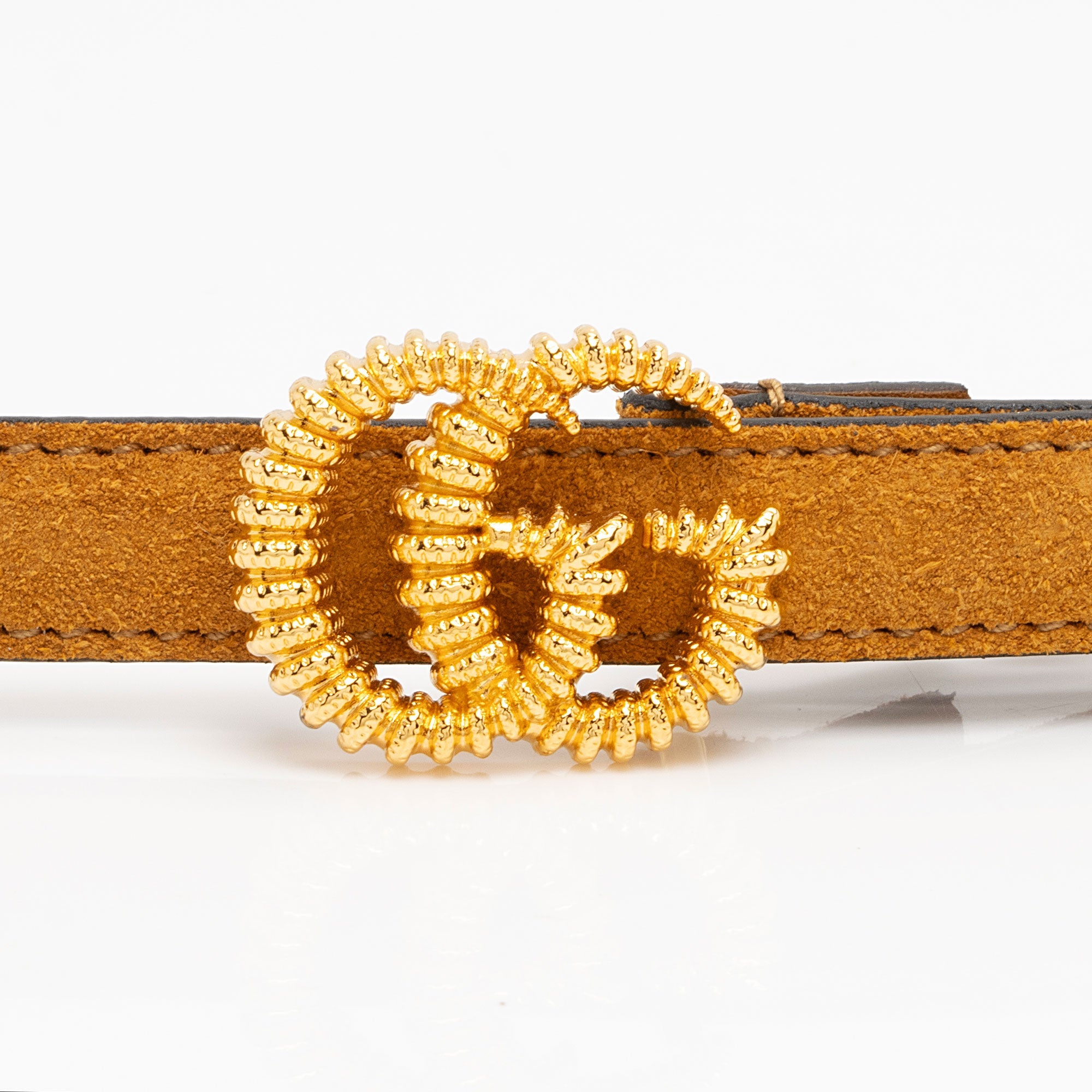 Gucci Suede Torchon GG Skinny Belt - Size 32 / 80 (SHF-3Q44dF)