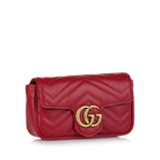 Gucci Super Mini GG Marmont Leather Crossbody Bag (SHG-34950)