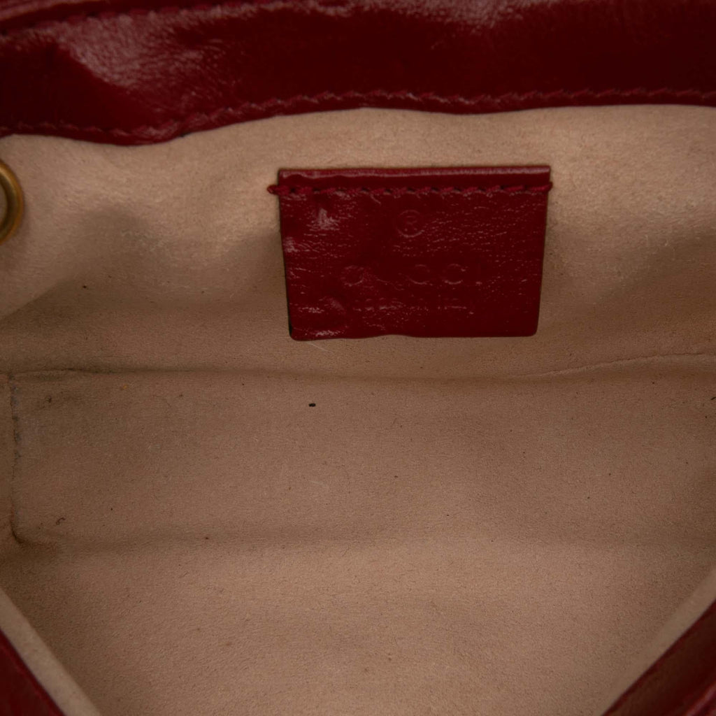 Gucci Super Mini GG Marmont Matelasse Leather Torchon Flap Crossbody