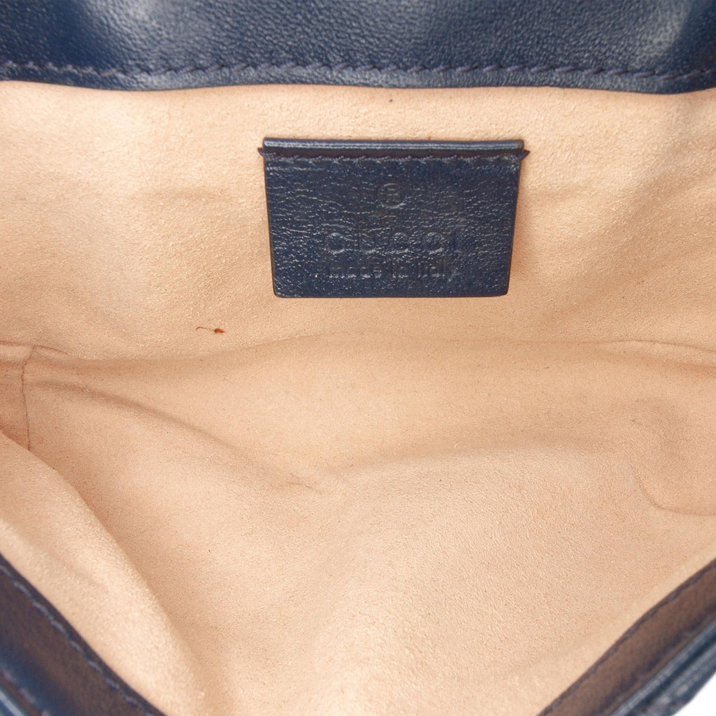 Gucci Super Mini GG Marmont Matelasse Leather Torchon Flap Crossbody