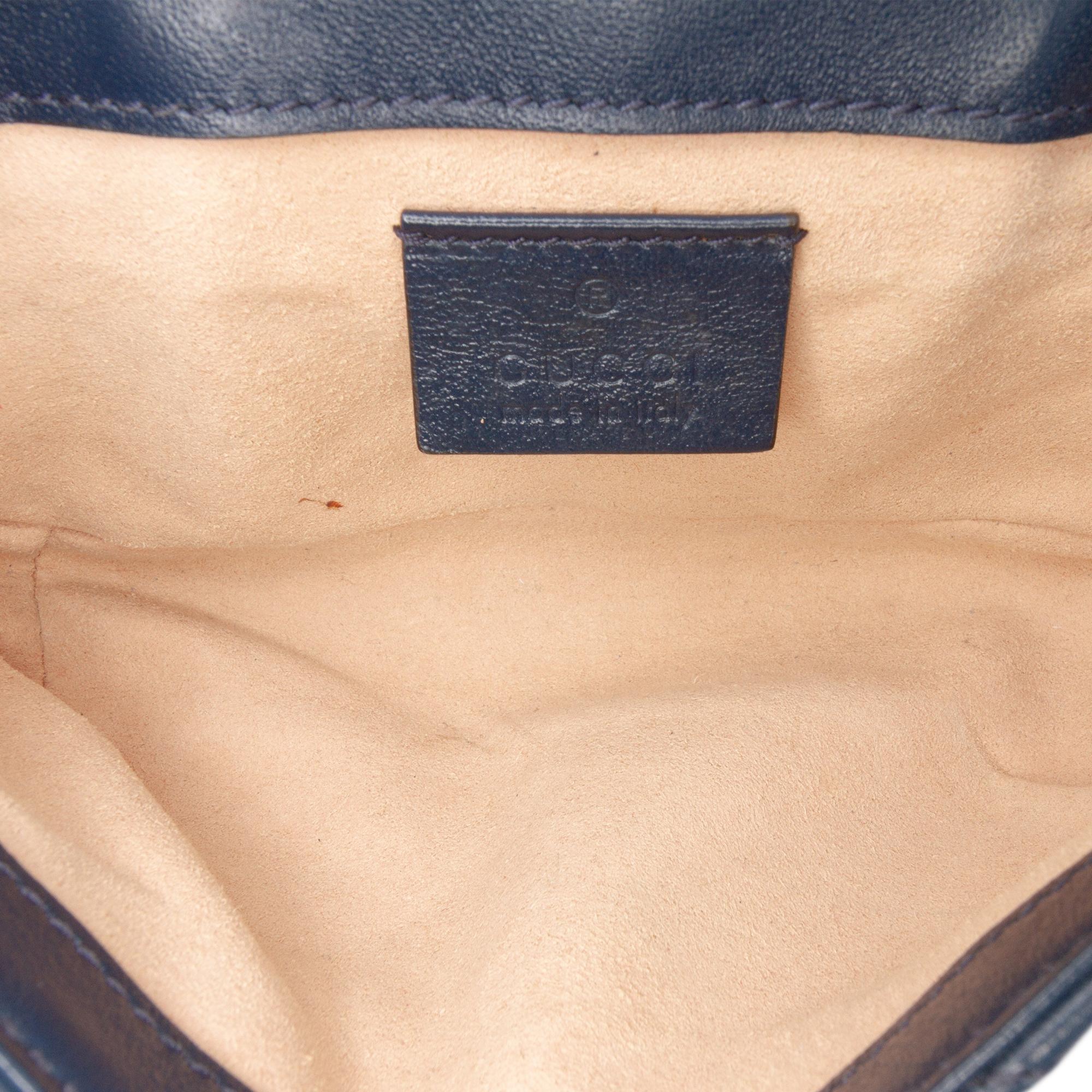 Gucci Super Mini GG Marmont Matelasse Leather Torchon Flap Crossbody