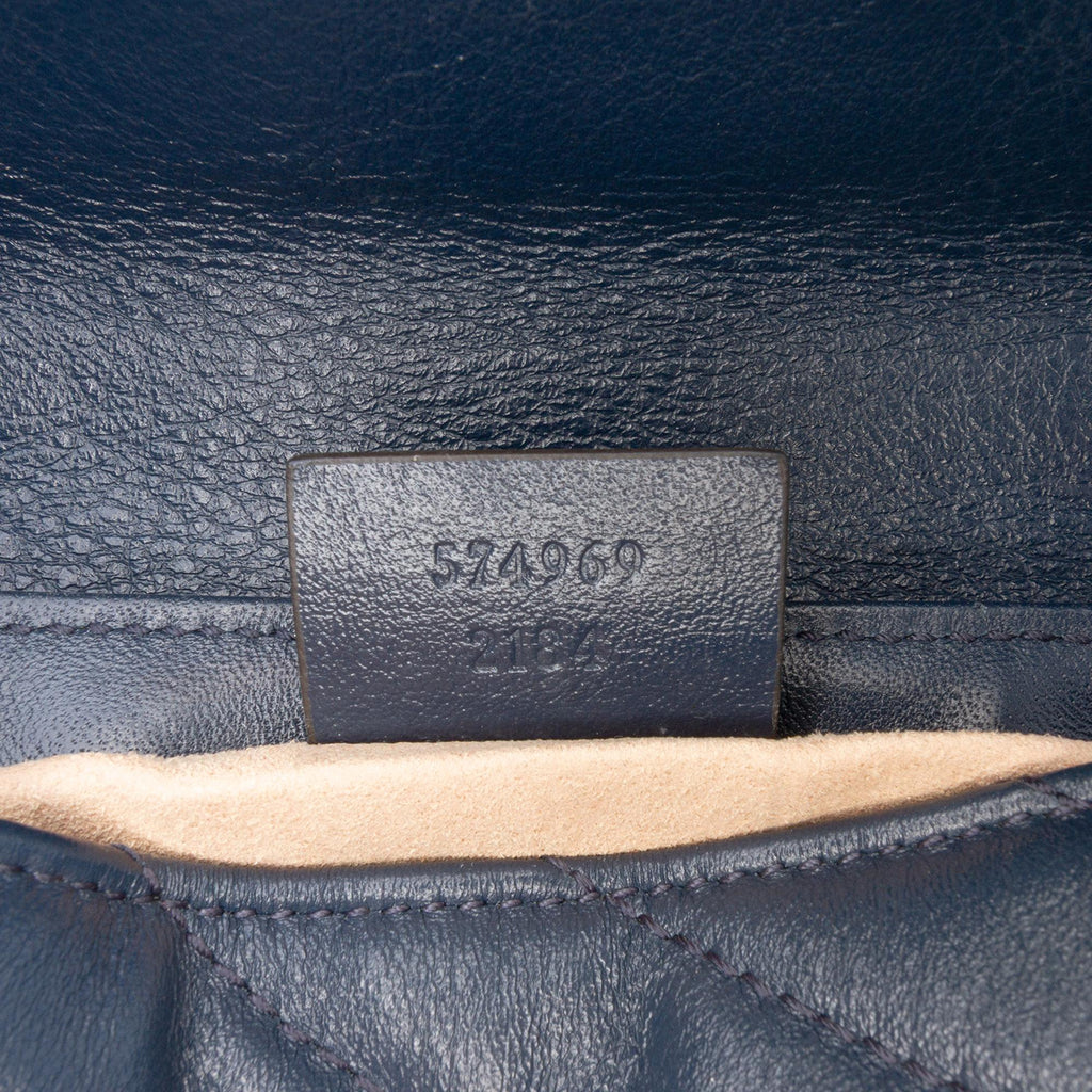 Gucci Super Mini GG Marmont Matelasse Leather Torchon Flap Crossbody